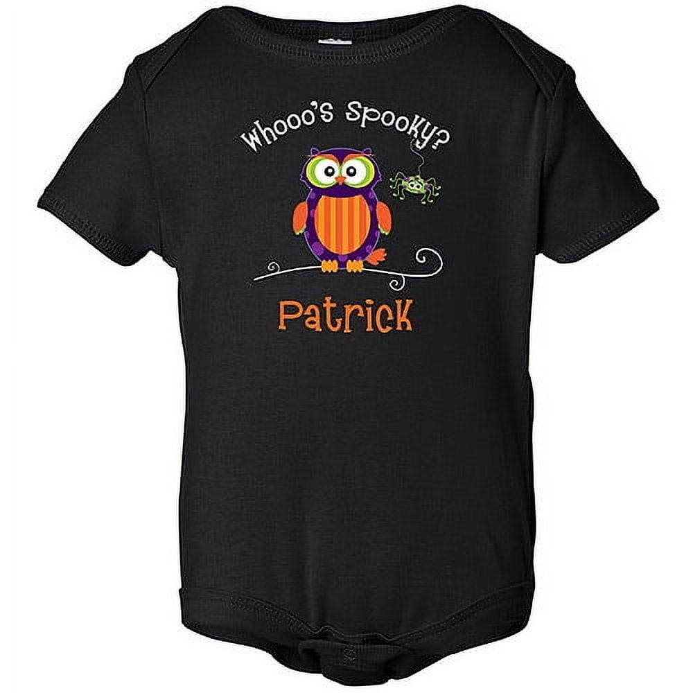 Personalized Whooo's Spooky? Baby Black Creeper