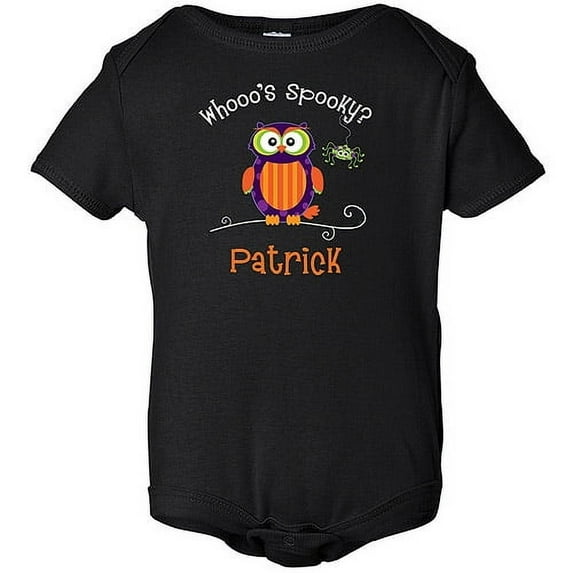Personalized Whooo's Spooky? Baby Black Creeper