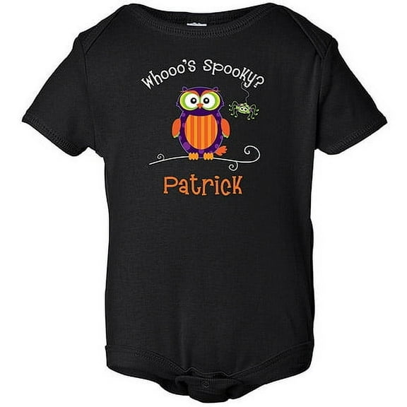 Personalized Whooo's Spooky? Baby Black Creeper