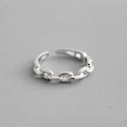 thumbnail image 1 of Womens 925 Sterling Silver Ring Adjustable Open Ring Personalized Wide Face Band Korean Jewelry Travel Gift, 1 of 3