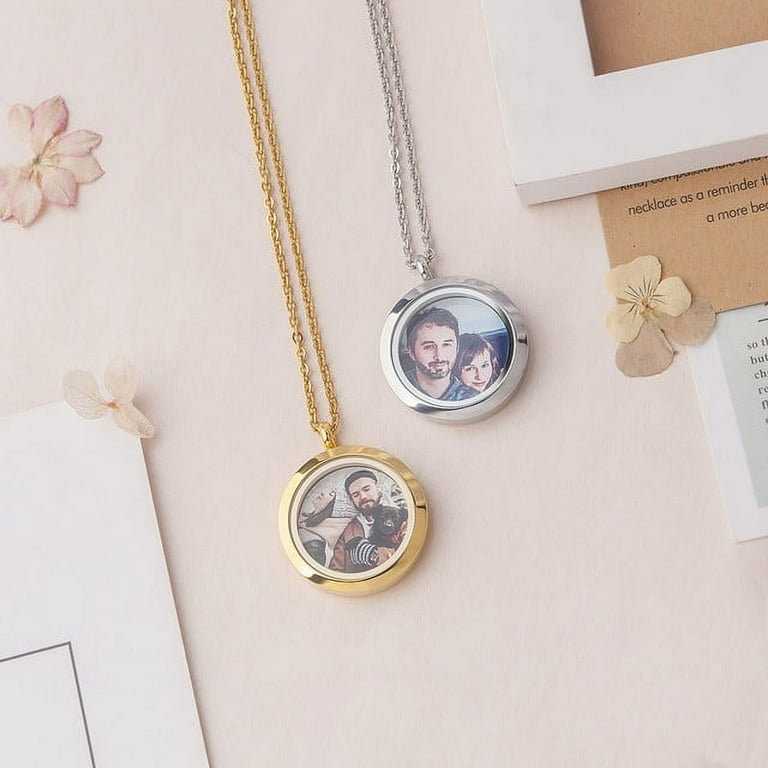 Personalized Wife Christmas Gift Family Photo Necklace Locket Necklace With Photo Child and Mom Photo Necklace Picture Locket Necklace Walmart