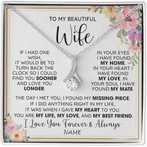 Personalized To My Wife Necklace From Husband, I Love You More, Wife Birthday Gift, Anniversary Gift for Wife with Message Card and Gift Box, Alluring Beauty Necklace for Women