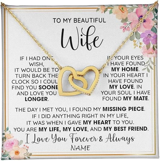 Personalized To My Wife Necklace From Husband, I Love You More, Wife ...