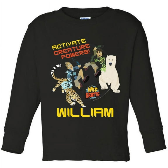 Personalized Wild Kratts Activate Creature Youth Boy Black Long Sleeve Tee