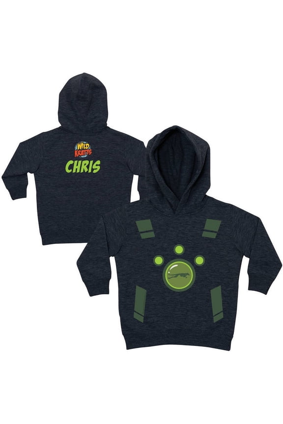 Personalized Wild Kratts Green Creature Power Charcoal Toddler Boy Hoodie