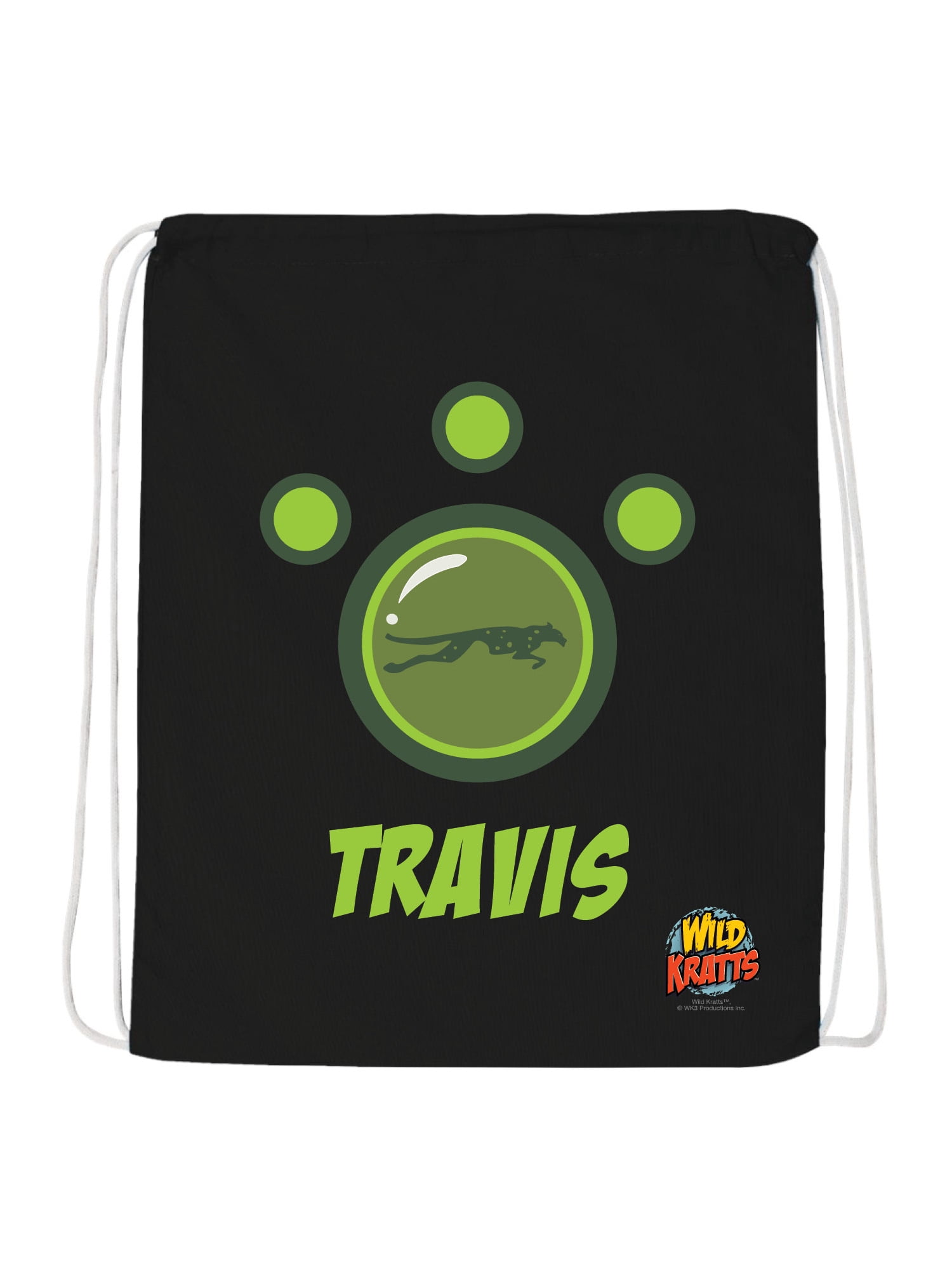 Personalized Wild Kratts Green Creature Power Suit Black Drawstring Bag
