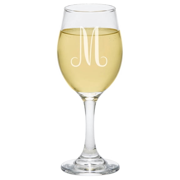 Personalized Wine Glasses - Script Initial Set of 4