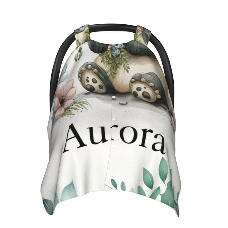 Personalized Winter Carseat Cover for Baby Custom Name Car Seat
