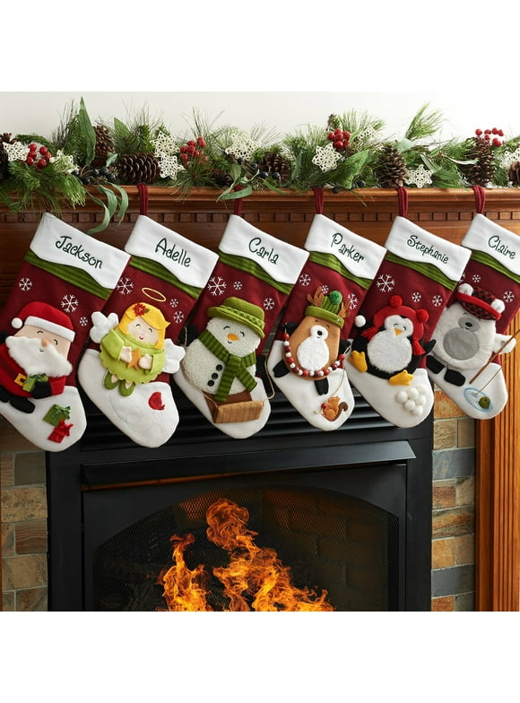 Personalized Winter Hat Christmas Stocking Available In Different Characters