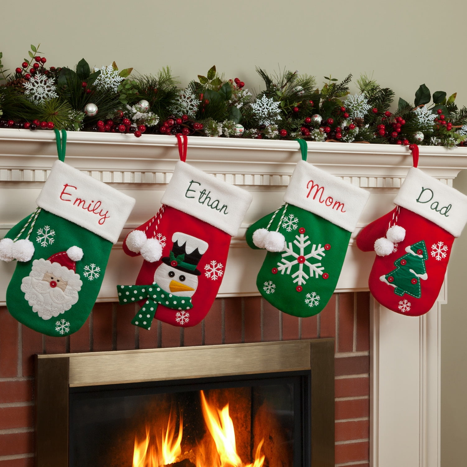 Personalized Winter Mitten Christmas Stocking - Choose between four