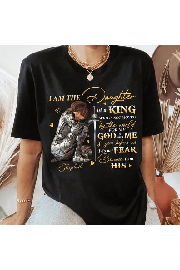 Personalized Woman Warrior Tee – Empowering Medieval Fantasy Shirt