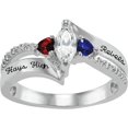 thumbnail image 1 of Personalized Women's Cubic Zirconia Beatrix Fashion Ring with Birthstones Available in Sterling Silver, 10k Gold-Plated Sterling Silver, 10k and 14k Yellow and White Gold, 1 of 4