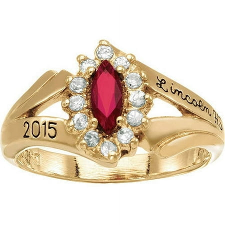 Personalized Women's Marquis Fashion Class Ring available in Valadium, Silver Plus, Yellow and White Gold