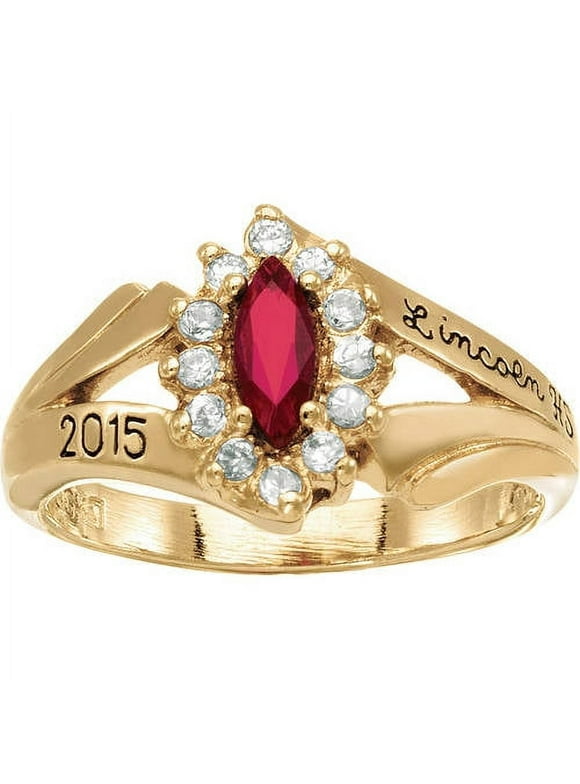 Personalized Women's Marquis Fashion Class Ring available in Valadium, Silver Plus, Yellow and White Gold