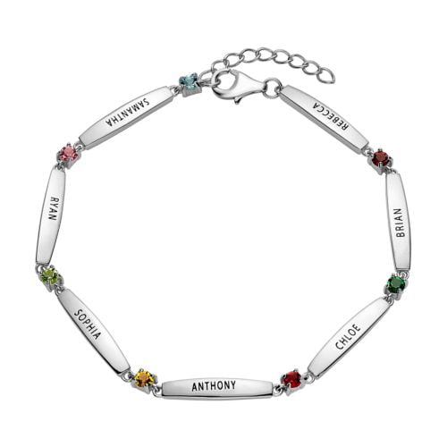 Personalized Name Bracelet with Birthstone  AC Jeweller