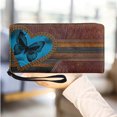 thumbnail image 1 of Personalized Women's Wallet Red Butterfly Pattern Wristlet Leather Wallet for Women Zip Around Cellph Bag Girls Coin Purse, 1 of 7