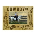 thumbnail image 1 of Personalized Wood Engraved Cowboy Gift Picture Frame With Name -5 x 7 Inches Vertical, 1 of 1