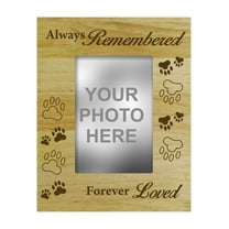 Personalized Wood Engraved Dog Memorial Picture Frame Always Remembered Forever Loved - Loss Of A Pet Gift 4 x 6 Inches Horizontal