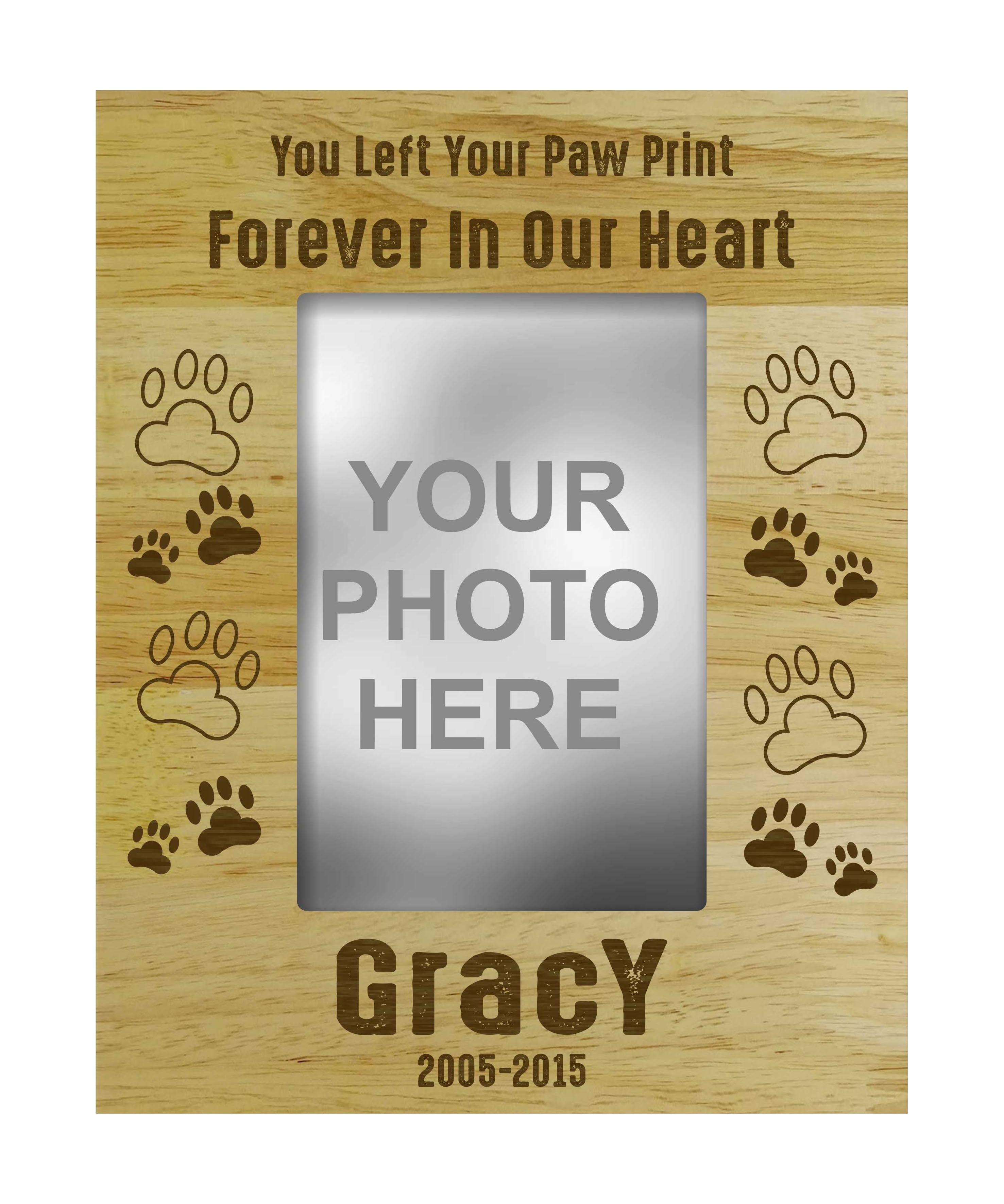 Personalized Wood Engraved Dog Memorial Picture Frame - Loss Of A Pet ...