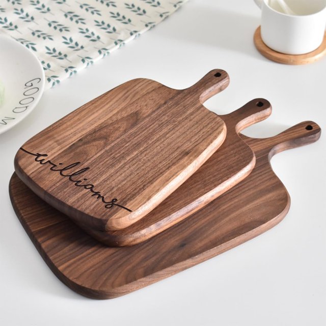 Personalized Wood Engraved Name Cutting Board Custom Signature Chopping
