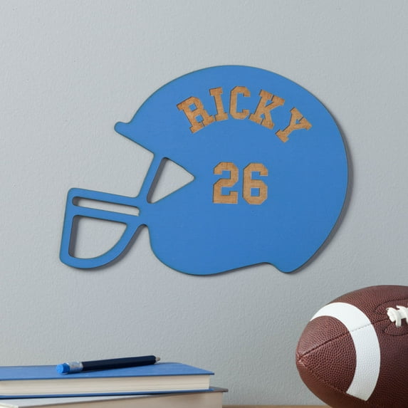 Personalized Wood Football Helmet Plaque