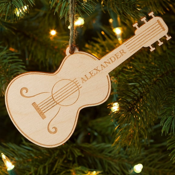 Personalized Wood Guitar Ornament