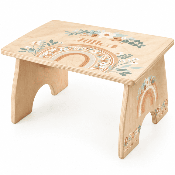 Personalized Wood Kids Step Stool for Toddlers - Kitchen, Bathroom, Potty Training