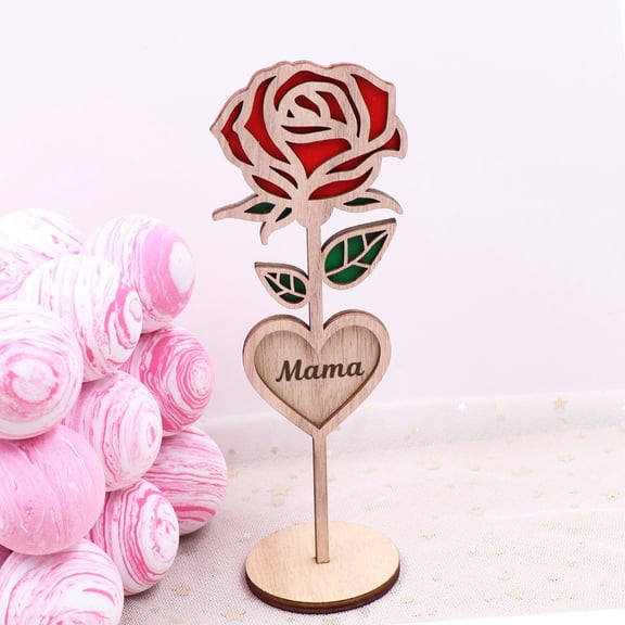 Personalized Wood Mama Rose - Double Layer Laser Engraved Wooden Mother's Day Gift