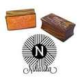 thumbnail image 1 of Personalized Wood Mounted Rubber Logo Stamp Custom Round Monogram Stamp Engagement Gift, 1 of 1