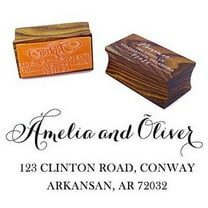 Personalized Wood Mounted Rubber Stamp Custom Family Address Satmp Enagagment Gift