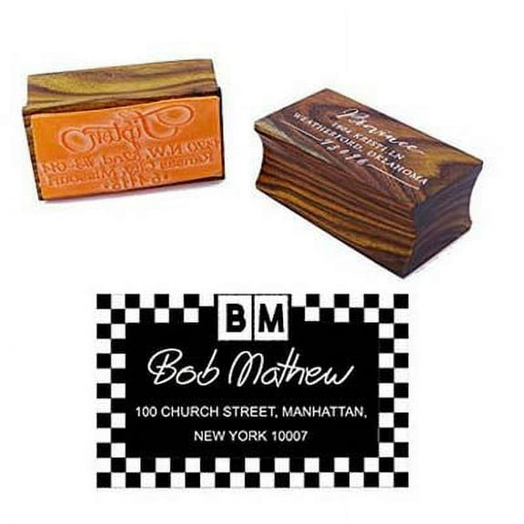 Personalized Wood Mounted Rubber Stamp CustomFamily Return Address Stamp Engagement Gift