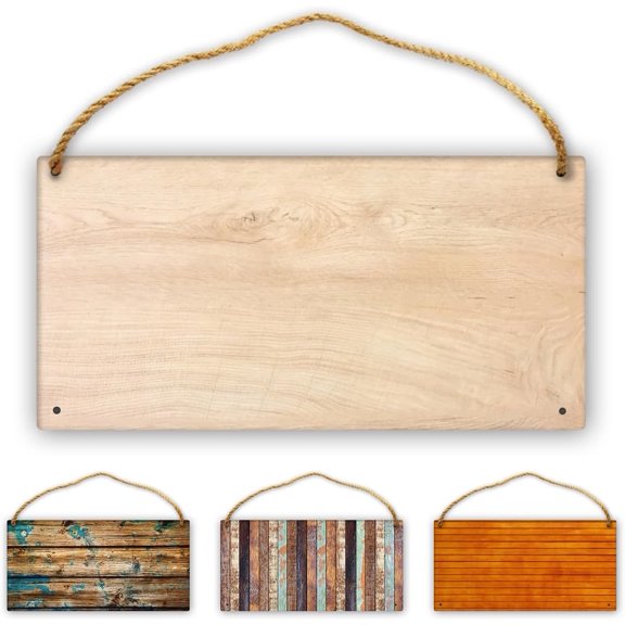 Personalized Wood Plaques Door Sign, Custom Decor Hanging on Home Garden Bar Wall, Upload Any Picture Text Logo Name, rectangle, 11.8"x5.9"