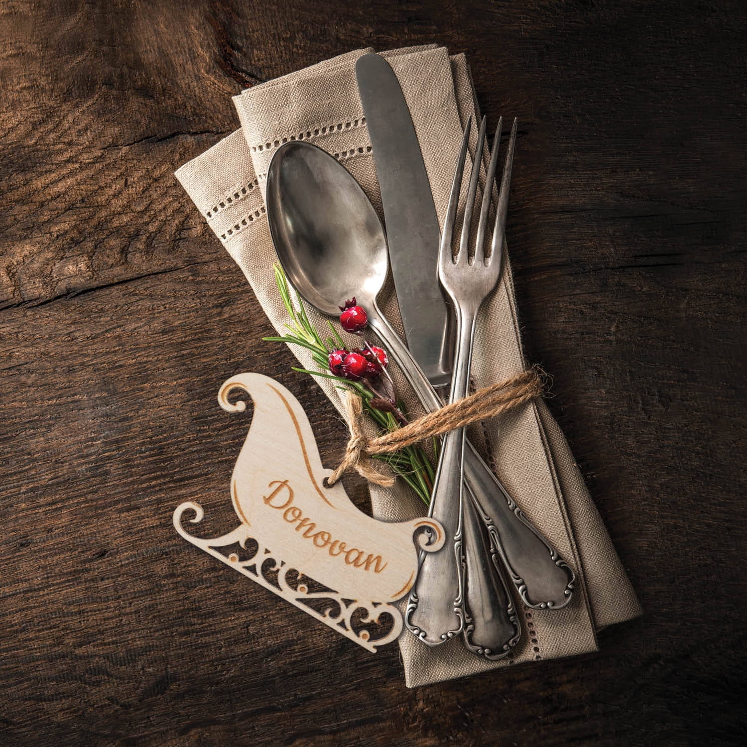 Personalized Wood Setting Tags