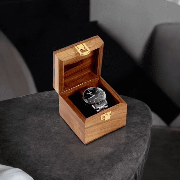 Personalized Wood Watch Box, Watch Display Case, Watch Storage Organizer, Handmade watch box 1 slot, Custom Gift For Him