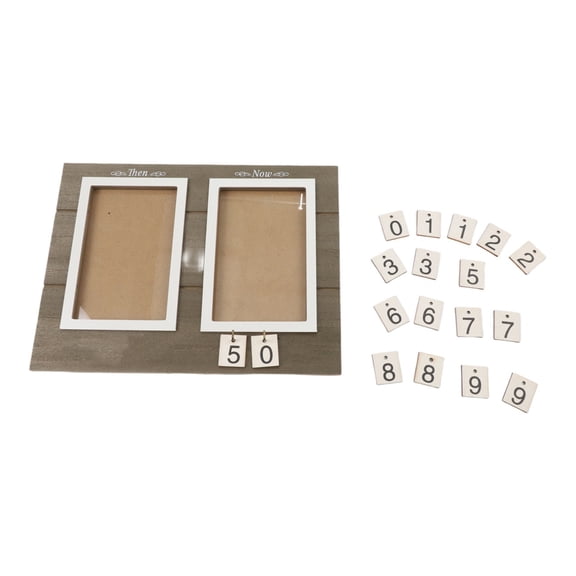 Personalized Wooden Anniversary Photo Frame: Celebrate Love with for Then & Now