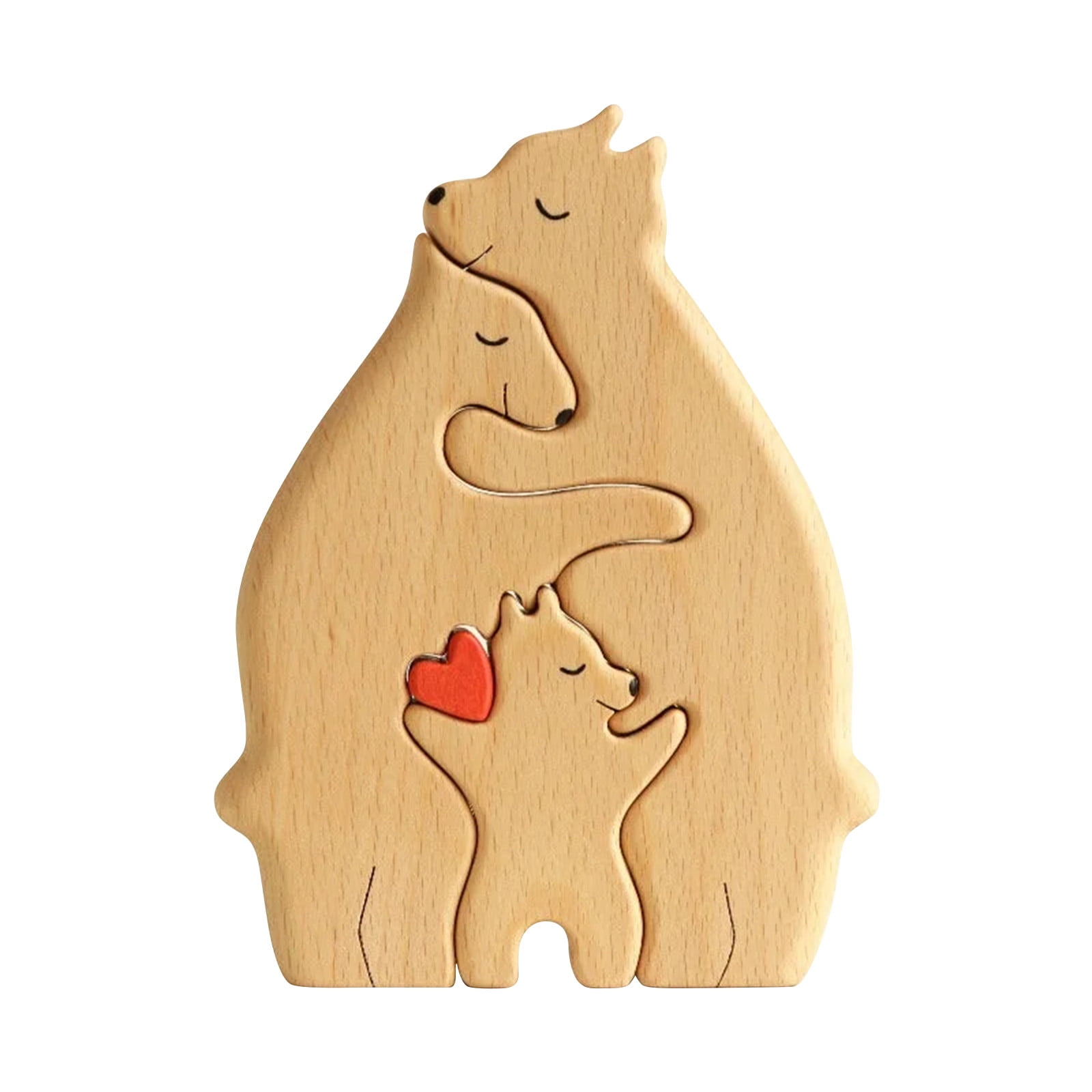 Single Parents - Wooden Bear Family - Personalized Wooden Pet