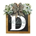 thumbnail image 1 of Personalized Wooden Last Name Wreath Sign Front Door Hanging Plaque for Home Decor Wedding Housewarming Gift Year Round Decoration A-Z Styles, 1 of 9