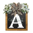 thumbnail image 1 of Personalized Wooden Last Name Wreath | Year-Round Front Door Hanging Plaque | Custom Letter A-Z | Home Entryway Decor for Wedding Housewarming Gift, 1 of 1