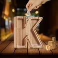 thumbnail image 1 of Personalized Wooden Name Deposit Box Style K - Custom 26 English Letters Money Box, Handmade Wooden Coin Bank for Little Ones & Home, Decorative Savings Container, Birthday Gifts for Women, 1 of 7