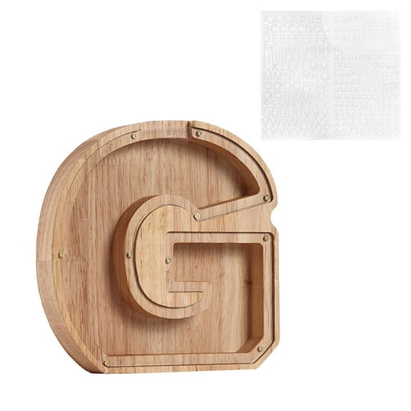 Personalized Wooden Name Money Box Wooden Deposit Box Twenty Six English Letters