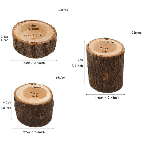 Personalized Wooden Tea Light Candle Holders Set of 12 for Wedding, Party, Home Decor