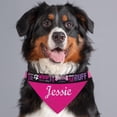 thumbnail image 1 of Personalized Woof! Dog Bandana Collar Cover Pink, 1 of 2