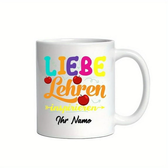 Personalized World S Best Teacher Mug Colorful Design 11oz Ceramic Ideal Teacher Appreciation Unique Educators Teachers Appreciation Playful Design Du