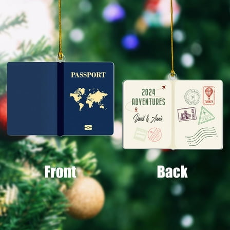 Personalized World Traveler Christmas Ornament, 4 inches