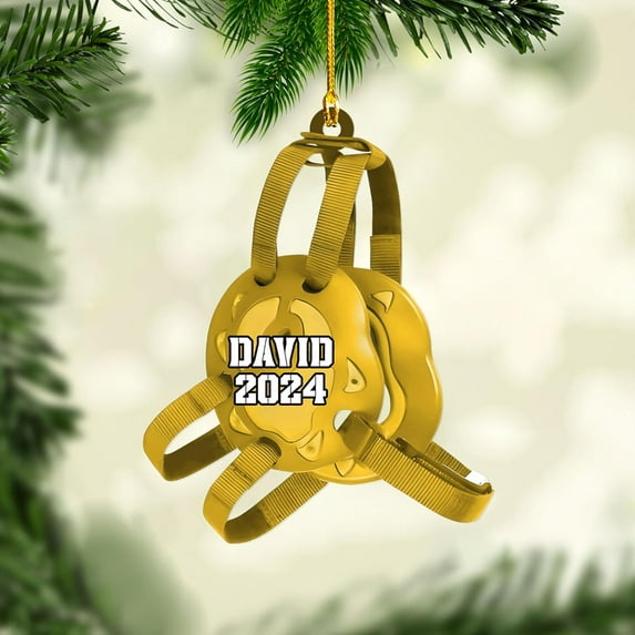 Personalized Wrestling Christmas Ornament 2025 Wrestling Christmas Ornament Gift for Wrestling Player Wrestling Christmas Tree Ornaments for Boys or Girls (Acrylic, Style 10) - 3559 (Yellow)