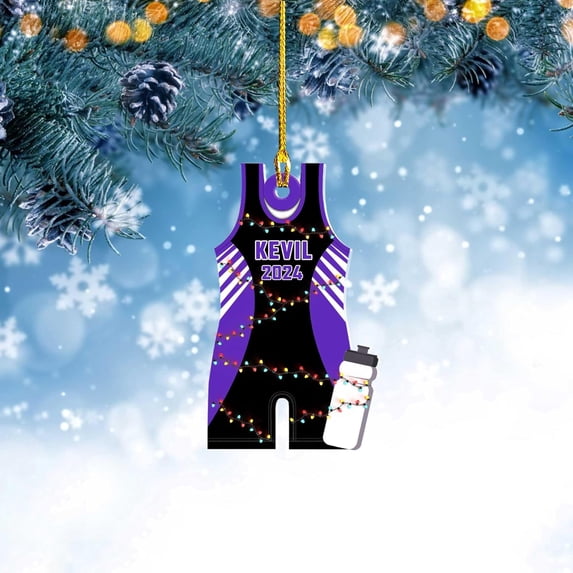 Personalized Wrestling Ornament Wrestling Helmet Ornaments Wrestling Christmas Ornament Gift for Wrestling Player Wrestling Christmas Tree Ornaments for Boys or Girls (Wrestling 15) - 3198 (Purple)