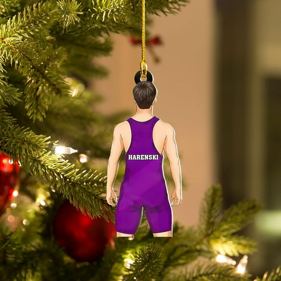 Personalized Wrestling Ornaments, Wrestling Christmas Ornament 2025, Boys Girls Wrestling Gifts Wrestler Christmas Ornaments, Wrestling Coach Gift for Wrestling Player Wrestling Helmet Ornament (W16)