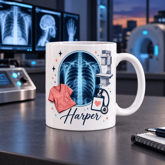 Personalized X-Ray Imaging Ceramic Coffee Mug Radiologic Technologist ...