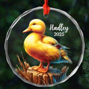 Personalized Year & Name Cockatoo Lover Glass Ornaments Gift, Unique Cockatoos Ornament Christmas 2025, Customized Cockatoo Glass Ornaments, Cockatoos Xmas Keepsake Ornament Gift for Sister Brother