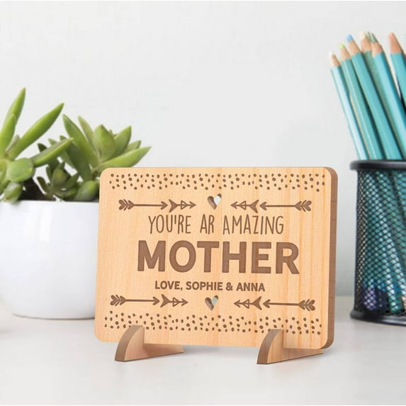 Personalized You Are an Amazing Mother Wooden Mother's Day Gift Card